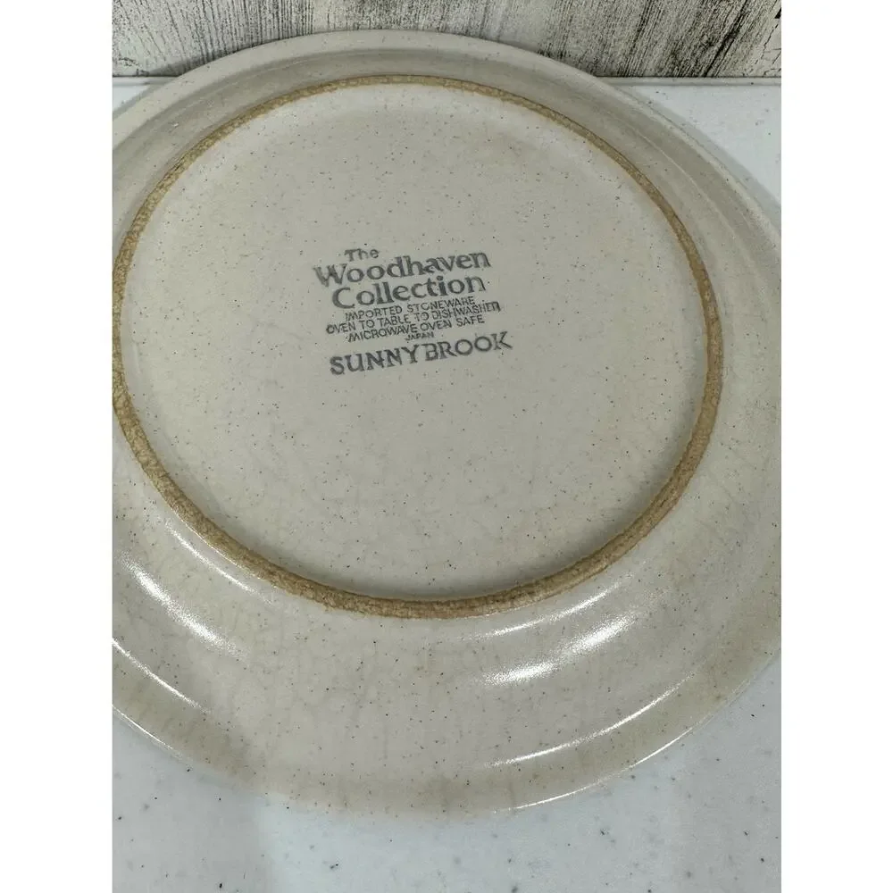 Vintage Woodhaven Collection Stoneware Sunny Brook Bread Plates Lot of 2 Japan‎